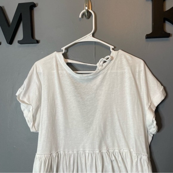 American Eagle white peplum oversized openback Women's Top size large - Picture 2 of 8